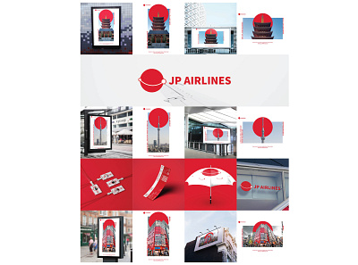 JP Airlines advertisement airline airplane aviation branding design graphic design japan japanese logo red tourism