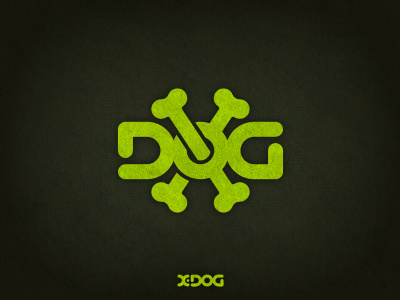 x-dog ambigram bone dog logo logotype x xdog