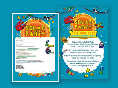 Solar Party E-letter and Poster party poster web design