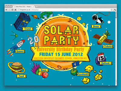 Solar Party Website Home page design