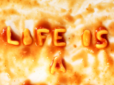 life is ... font lettering life pasta typography