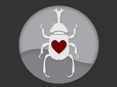Beetle beetle bug gray icon illustration logo red