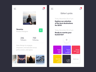 UI Shots for Destination Discovery App