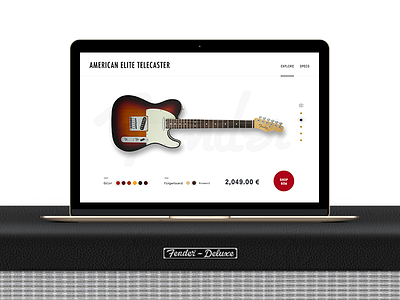 Fender Telecaster product page concept fender guitar music product product page shop ui ux