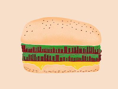 city of burger animation art design flat illustration illustrator typography vector