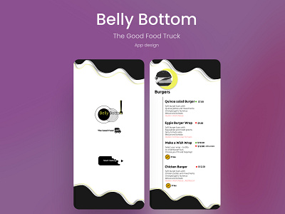 Belly bottom food truck app art branding design figma flat food app graphic design logo minimal product design prototype