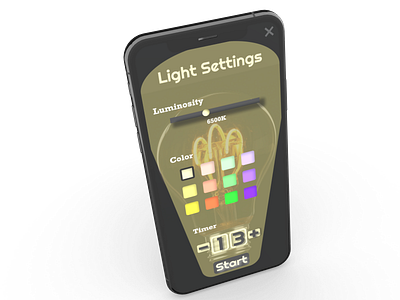 Light Settings Panel 007 color picker dailyui dailyuichallenge settings