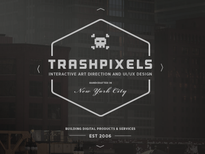 TrashPixels | Branding 2013/14 art direction badge fonts icon logo minimal trashpixels typography ui ux vintage web design