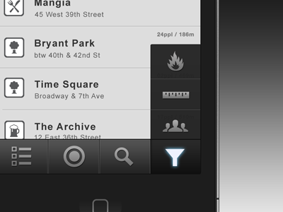 iPhone App Navigation app dark foursquare iphone nav