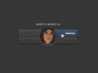 Profile Navigation app application avatar button css3 html5 menu nav navigation settings ui ux
