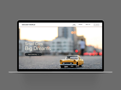 Diecast World design minimal ui ux web