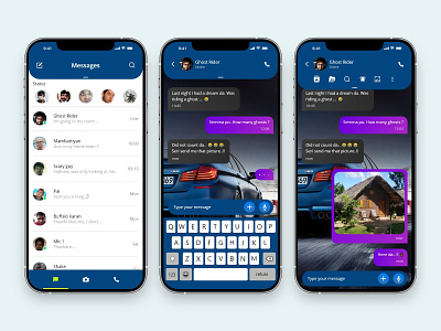 Direct Messaging app design ui ux