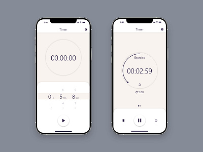 Countdown timer app design minimal ui ux