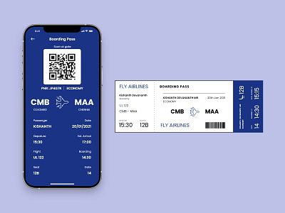 Boarding Pass app design minimal ui ux