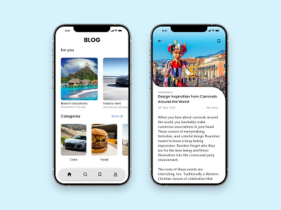 Blog Post app design ui ux