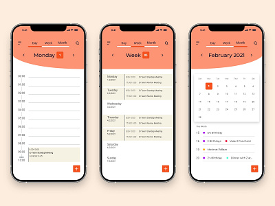 Calendar app design ui ux