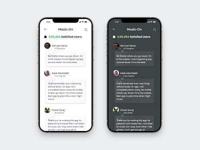 Testimonials app design ui ux