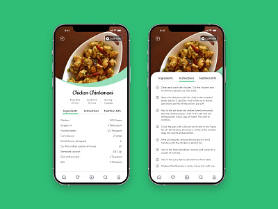 Recipe app design minimal ui ux