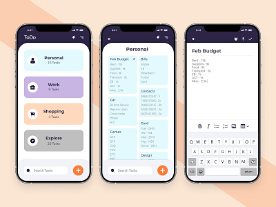 ToDo List app design ui ux