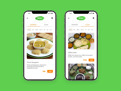 Food Menu app design minimal ui ux