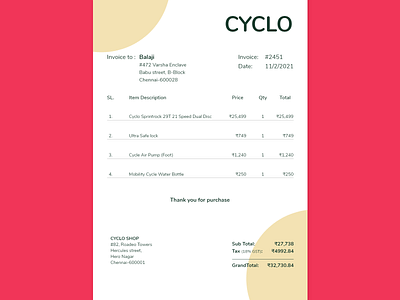 Invoice design ui ux