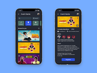 Event Listing app design ui ux