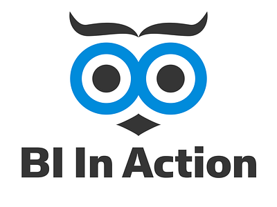 BI In Action Logo bluelogo brand business flat logo geek logo geeky illustrations tableau logo tableau logo