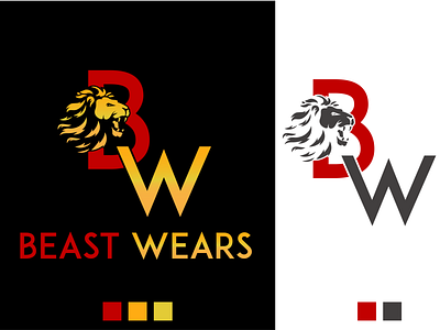 Bw With Lion Letter Clothing Brand Logo By Md Nuruzzaman On Dribbble