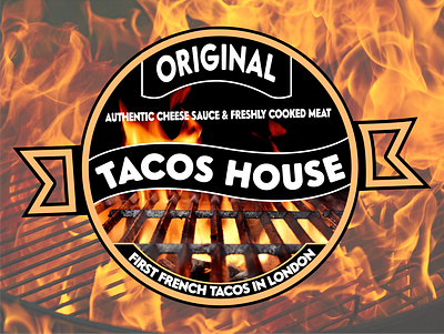 Tacos House Restaurant Logo barbeque logo bbq bbq grill chariness food chicken grill drink logo fastfood fire fire logo food food illustration grill grill logo restaurant design
