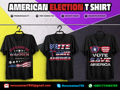 American president election typography tshirt design