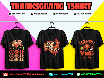 Trendy Thanksgiving T-Shirt Designs Bundle