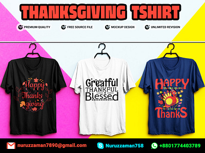 Thanksgiving Typography T-shirts