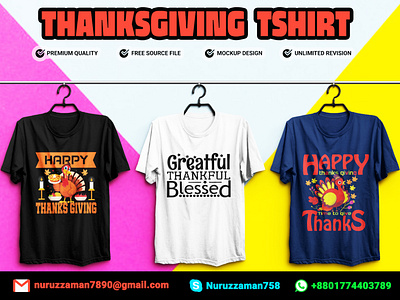 Thanksgiving Typography T Shirt 5