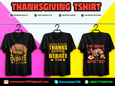 Trendy Thanksgiving T-Shirt Designs Bundle