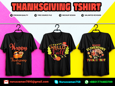 Trendy Thanksgiving T-Shirt Designs Bundle