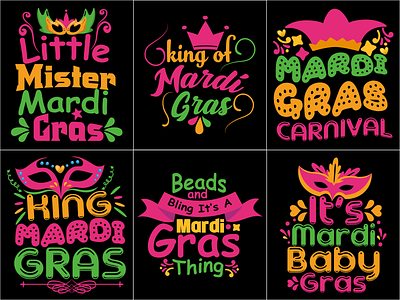 Mardi Gras Festival Typography Quotes