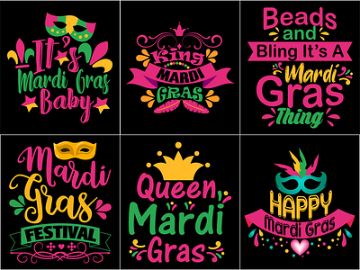 Mardi Gras Festival Typography Quotes Bundle carnival king mardi gras baby mardi gras king mardi gras party queen queen mardi gras