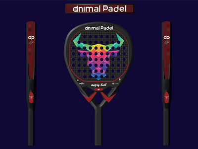 Badminton Bull Padel Racket Print Ready Design colorful bull padel design racquetball shuttlecock sports design tennis ball tennis racket