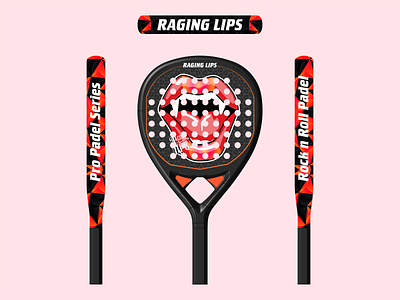 Raging Lips Padel Design illustration padel padel bat racket raging lips tennis