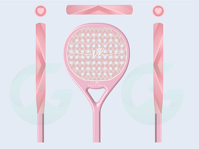 Heart Pink Padel Racket Design