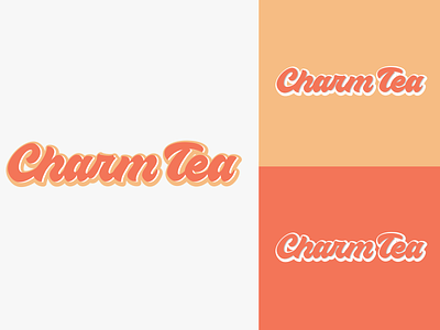 Charm Tea Logo charm charm tea logo coffee logo drink logo leaf tea logo tea lover tea time