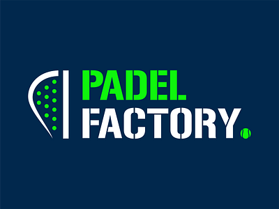 Padel Tennis Factory Logo factory flat logo logo logo design logo maker minimal monogram logo padel padel factory