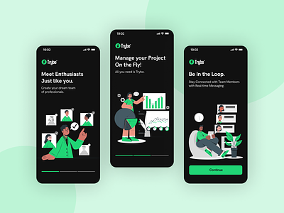 Onboarding Screens | Tyrbe App (Dark Mode) app app onboarding dark mode design inspiration onboarding ui uiux