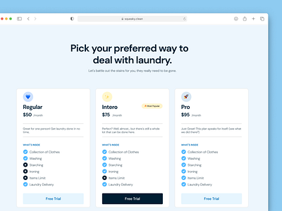 Squeaky Laundry Service — Pricing Page