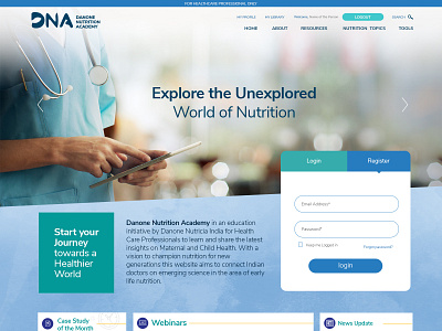 Danone Nutricia Academy branding design website