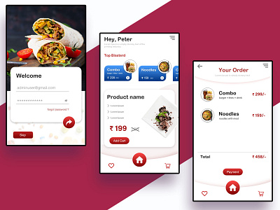 Restaurant App UI/UX adobe xd app application ui design interactive prototype invision studio mobile app prototype ui ux