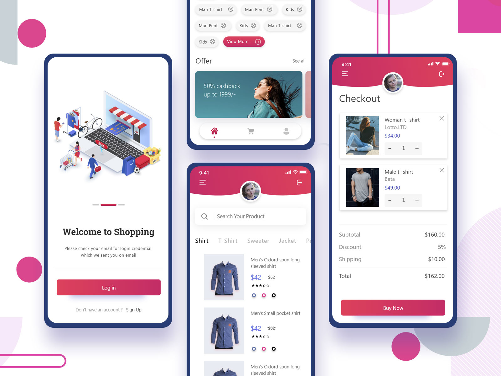 The shopping app by Vivek on Dribbble