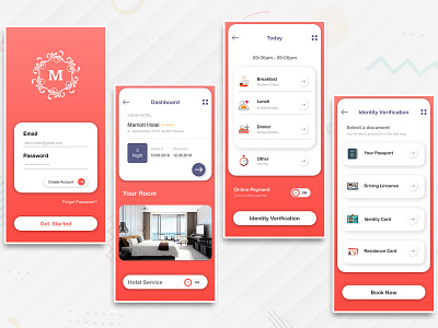 The Hotel Booking App adobe xd app application ui design interactive prototype invision studio mobile app prototype ui ux