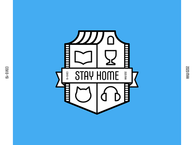STAY HOME emblem illustration logo
