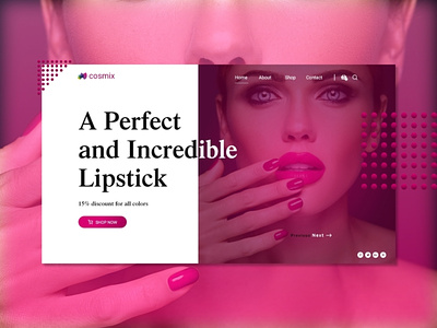 Cosmetics Web Slider beauty parlour beuty colorful colors cosmetic cosmic creative design homepage landing page layout lipstick slide slider ui ui ux ui design uidesign ux web webdesign